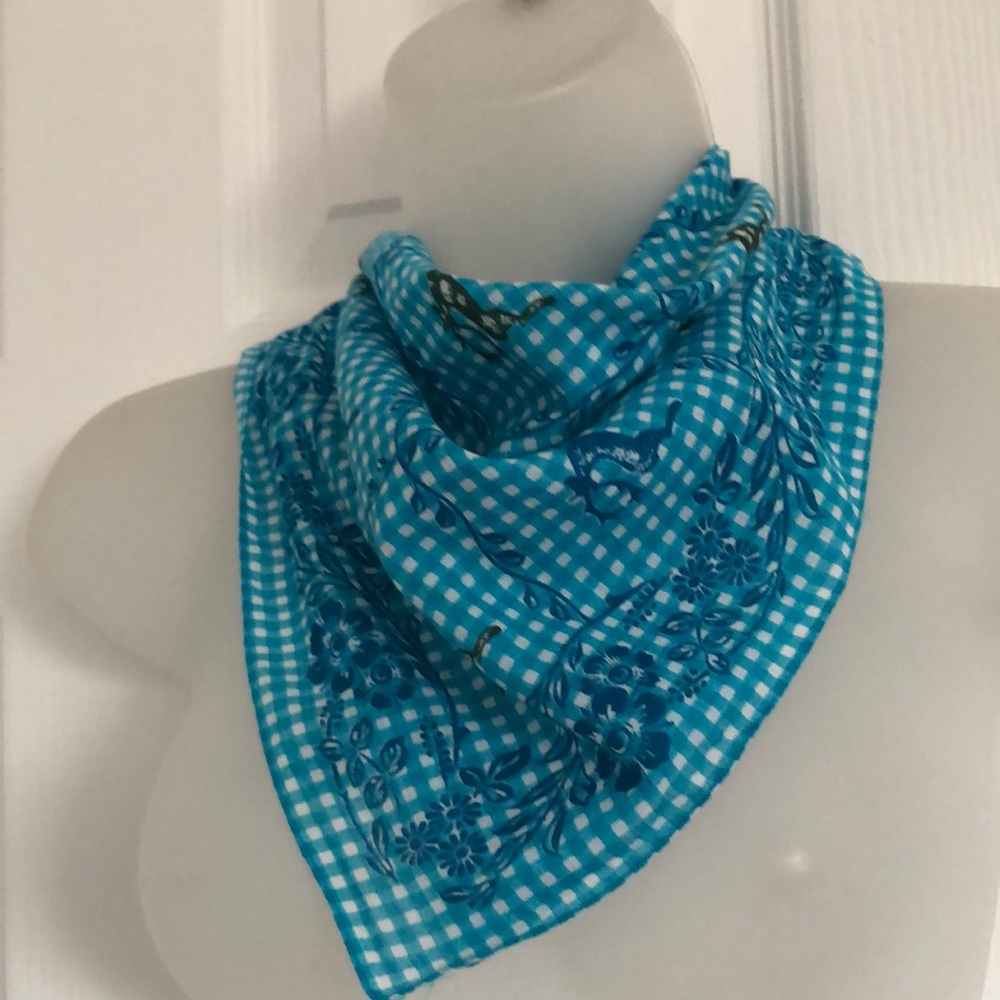 Australian Style Falk Art Cotton Scarf Bandana  VTG Chic